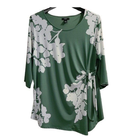 Alfani Tops - Alfani Urban Botanical Woman's Side Twist Floral Blouse 3X